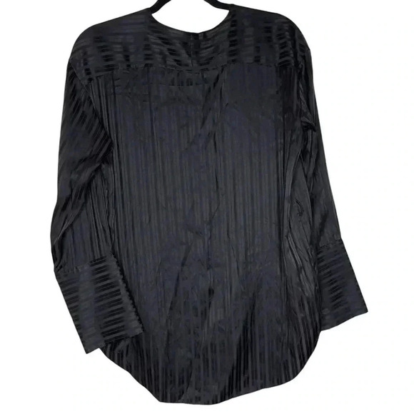 Aritzia Wilfred  Zelie Shirt Silk Blend Button Down Blouse Black Size Large - Picture 7 of 7